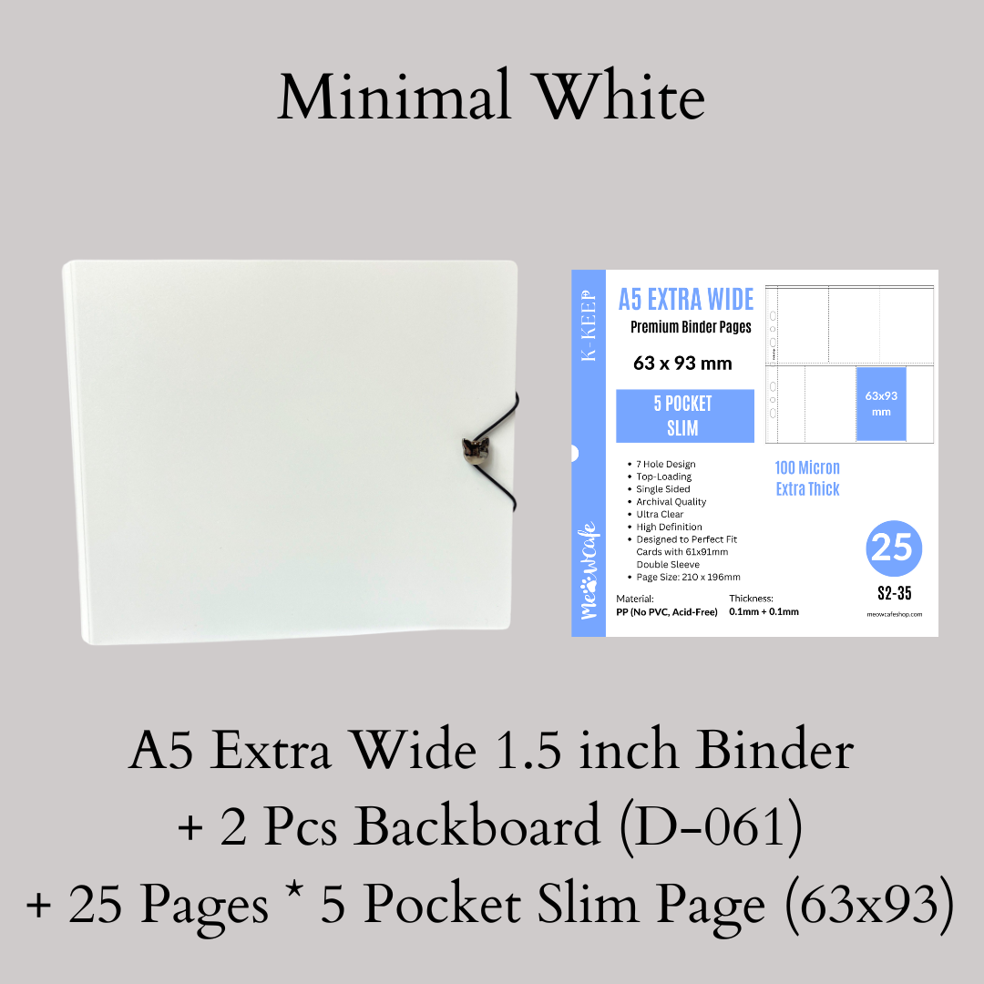 K-KEEP [A5 Extra-Wide] Binder [1.5 inch] - [Minimalist Series] "OT5/OT6" Collector Binder - Compact Beginner Friendly Version