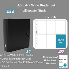 (May not have Cat Button, Circular Button Only) K-KEEP [A5 Extra-Wide] Binder [V1] - [2 inch] - [Minimalist Series]  "OT5/OT6" Collector Binder 6 Pocket Binder - Minimalist Series