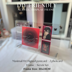 K-KEEP Acrylic Display Frame - [DIY Friendly Customizable Frame] Maximal Fit 1 Signed Postcard + 2 Photocard