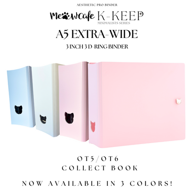 K-KEEP [A5 Extra-Wide] Binder - [3 inch] - [Minimalist Series] [Icy Blue/Icy Pink/Minimal White] "OT5/OT6" Collector Binder  6 Pocket Binder - Minimalist Series - Thicker and Tasty