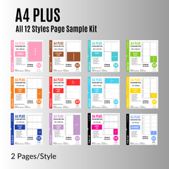 [Sample Set of All 12 Styles] K-KEEP [A4 PLUS] 11 Holes Premium Binder Pages, 100 Micron Thick, High Definition, 24 Pages Total