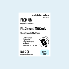 [PRE ORDER] [Ship on Oct 30th][For TCG Card] [UV Blocking] Bubble Mint by Meowcafe Premium Magnetic Card Case - Strong, High Clarity Holder Designed to Fit Sleeved & Double Sleeved TCG Cards (Sleeve up to 67x92 mm), Acid Free, 55PT