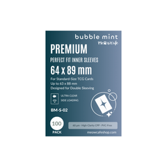 [PRE ORDER] [Ship on Oct 30th][For TCG Card] [64x89 mm] [Side Loading] Bubble Mint by Meowcafe Premium Perfect Fit Inner Sleeve - 60 Micron Thin & Flexible, Ultra Clear - 100 Sleeves (BM-S-02)
