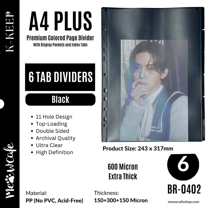 A4 Plus Colored Divider - Black