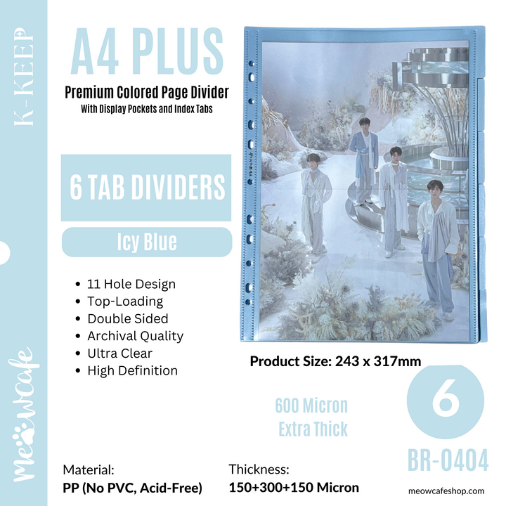 A4 Plus Colored Divider - Icy Blue
