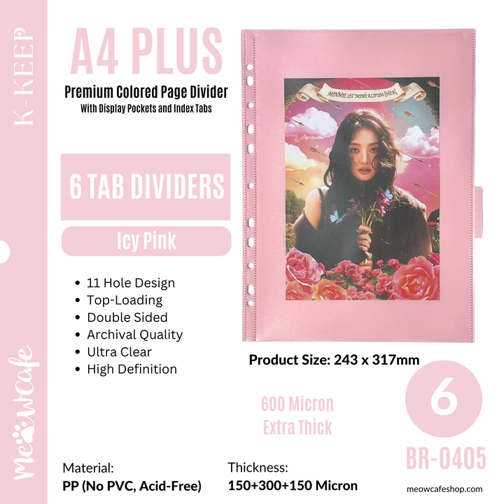 A4 Plus Colored Divider - Icy Pink