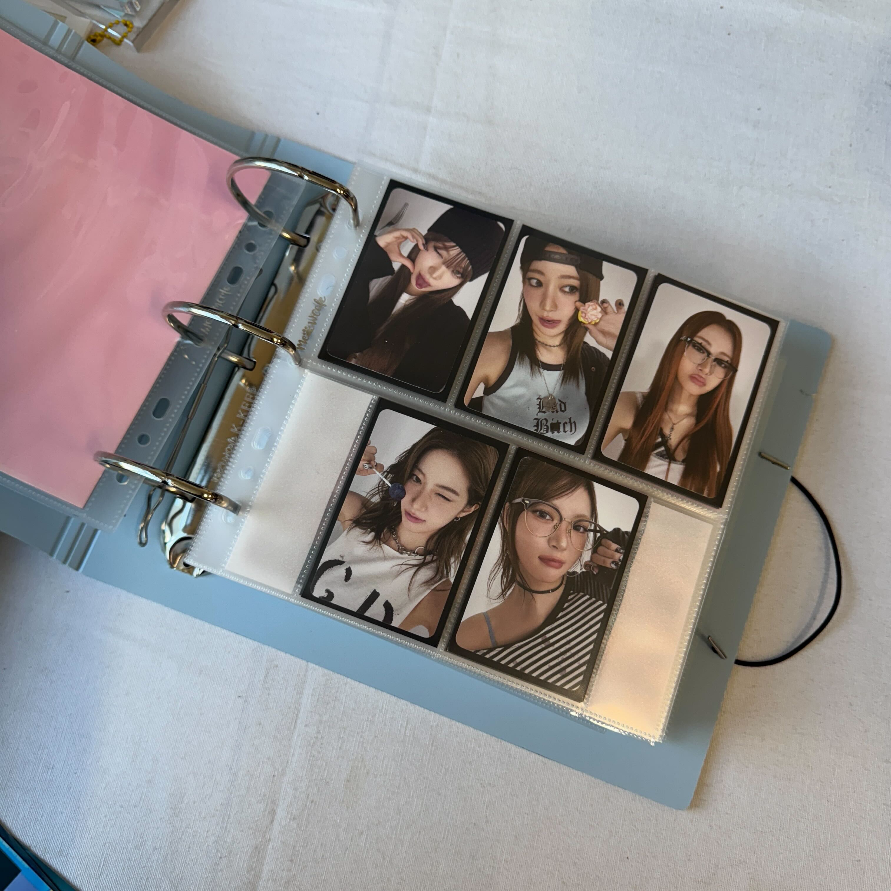 [Soft Glow Series] K-KEEP [A5 Extra Wide] 5 Pocket Slim- 63x93mm Single-Sided 7 Holes Premium Binder Pages, Double Sleeve Perfect Fit, 100 Micron Thick (Pack of 10)