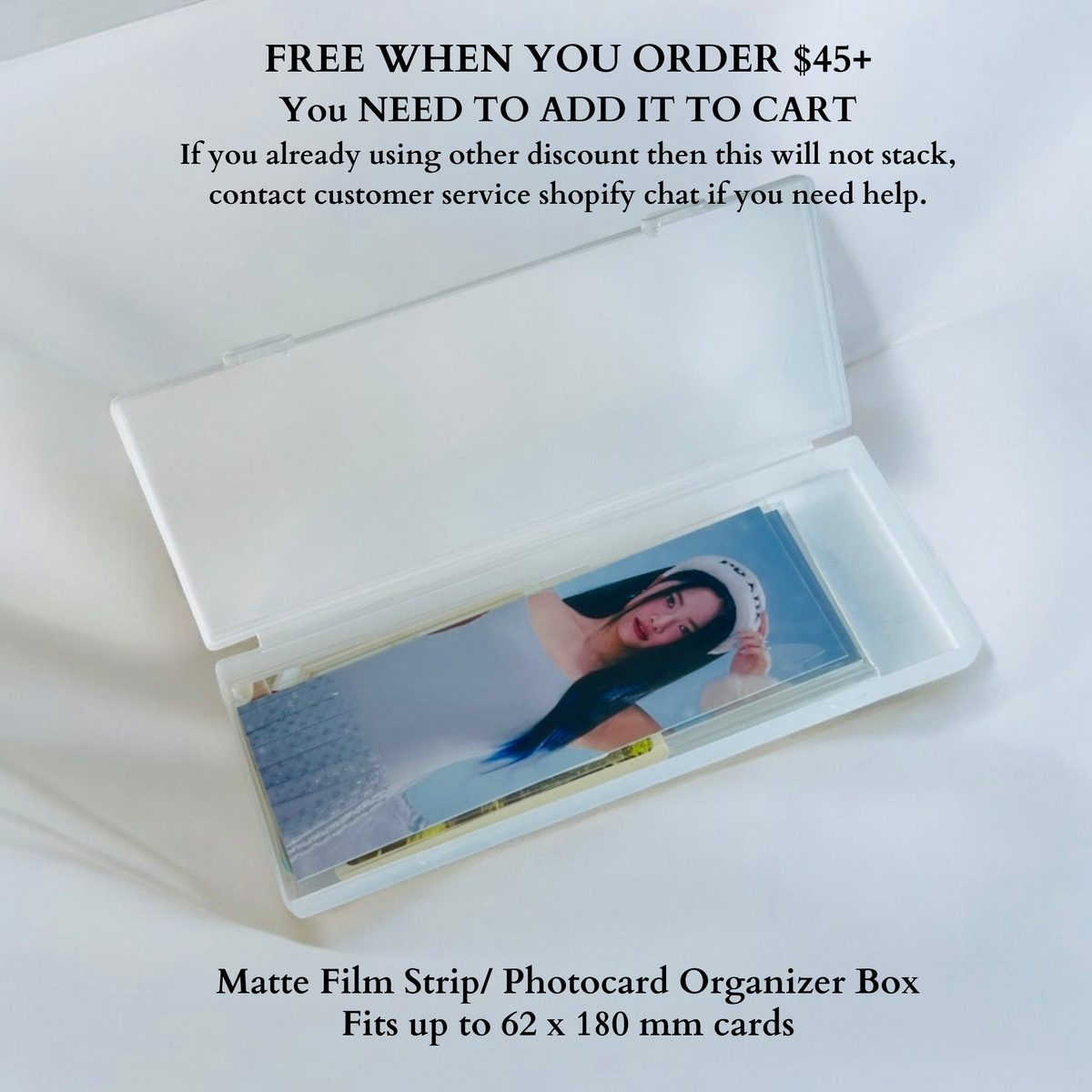 [FREE ON ORDER $45+] Matte Film Strip/ Photocard Storage Box, Maximal Fit 62x180mm Card