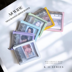 K-KEEP [A8 Wide] - [1 inch]  - Mini Zipper Frosted Binder + Page Set (Binder+Backboard+20 Pages)