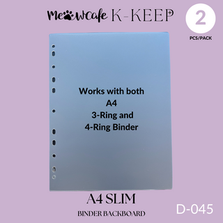 K-KEEP [Soportes para carpetas] - Para [Hojas A4 delgadas] - Proteja sus artículos coleccionables contra dobleces (2 unidades por paquete) (Compatible con carpetas de 3 y 4 anillos) (D-049)