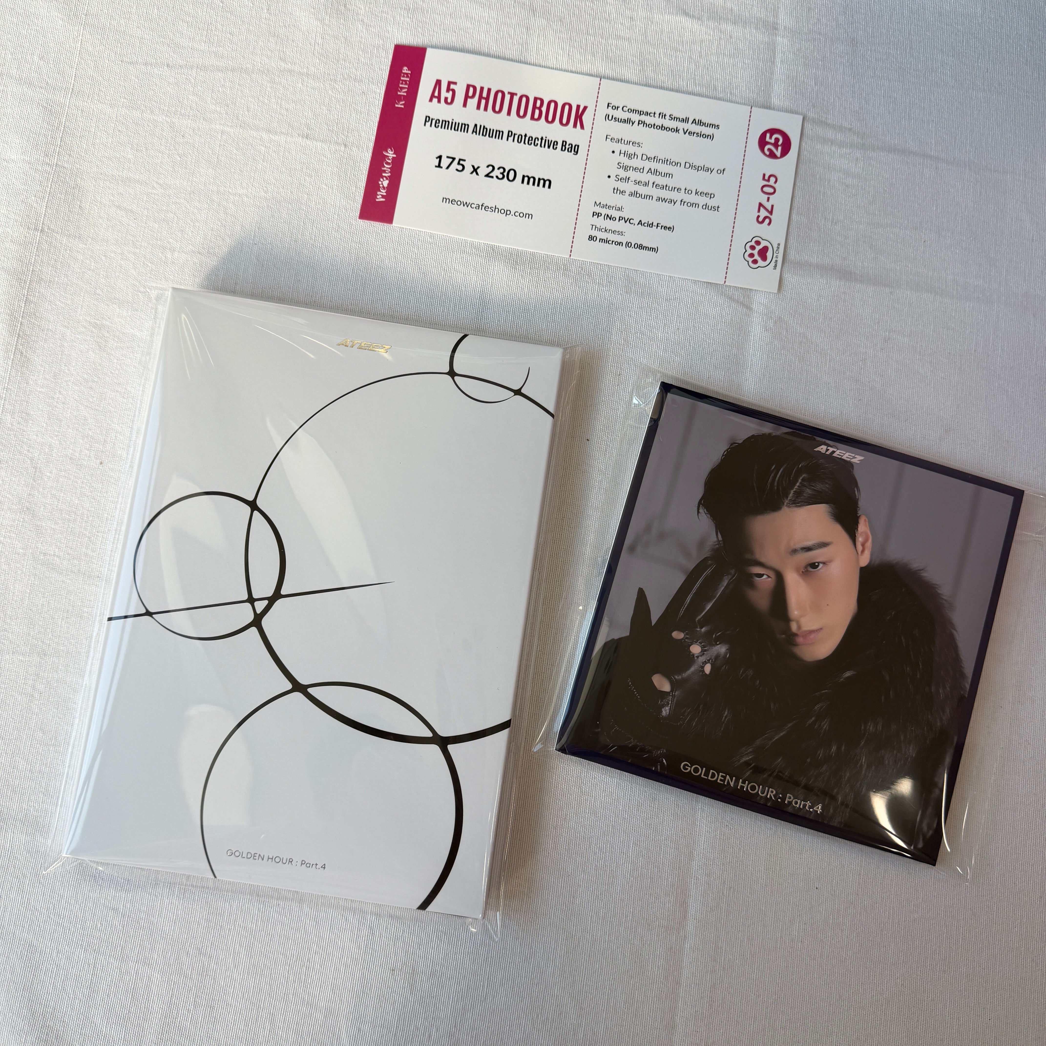 [175x230mm] [A5 Photobook] Premium Kpop Album Protective Bag | 80 Micron Flexible Thickness, Superior Clarity, PP Material (Pack of 25) + 40 Free Corner Tabs