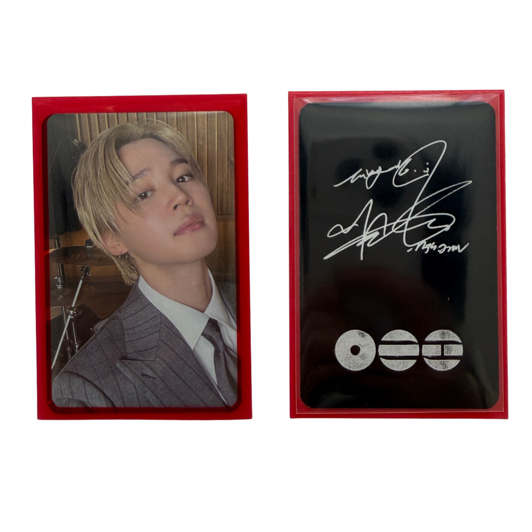 Meowcafe Premium [61x91 mm] Colored Frame Sleeves - Colored Frame Front + Clear Back For Special Visual Representation - Red