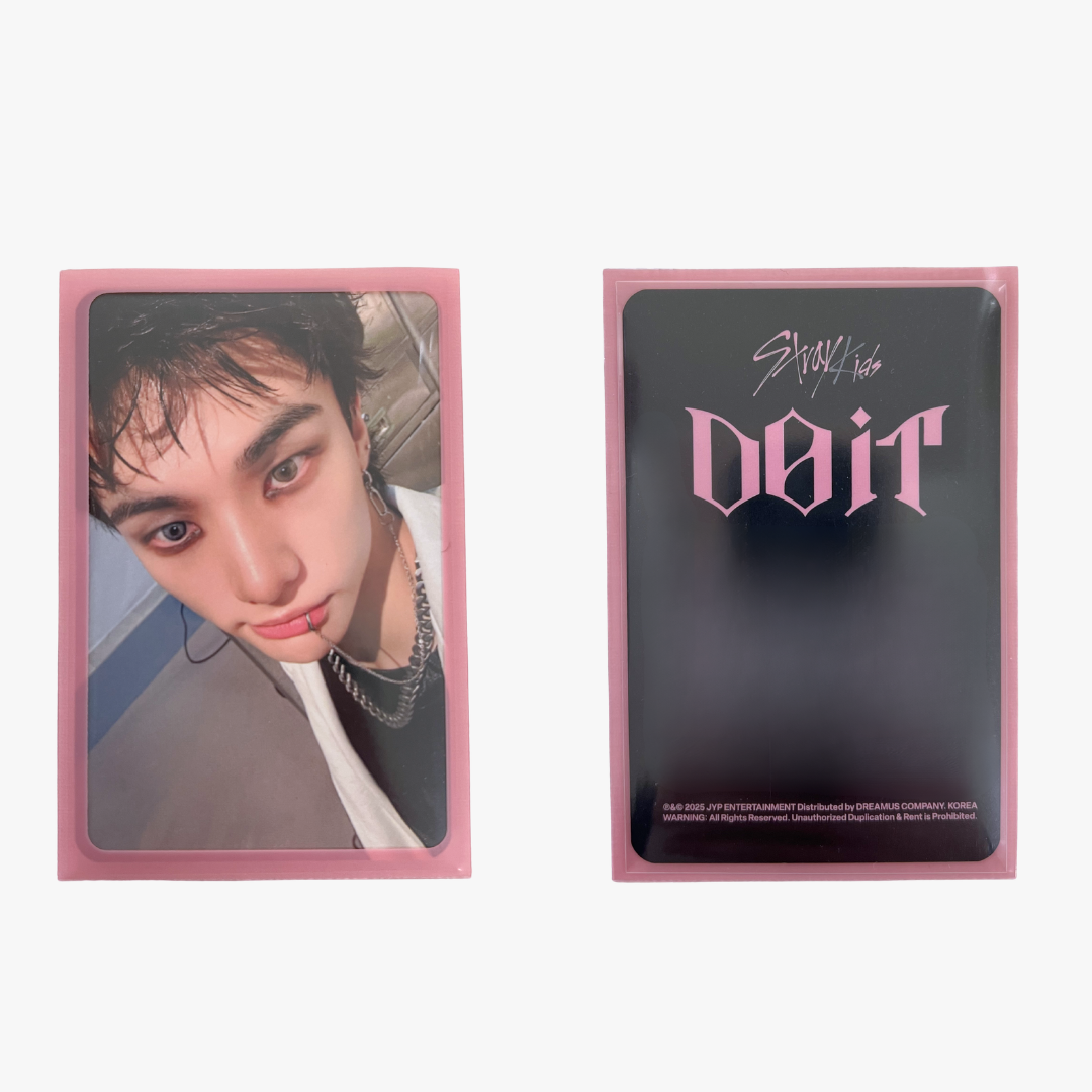 Meowcafe Premium [61x91 mm] Colored Frame Sleeves - Colored Frame Front + Clear Back For Special Visual Representation - Blush Pink