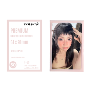 Meowcafe Premium [61x91 mm] Farbige Rahmen-Hüllen - Vorderseite mit farbigem Rahmen + klare Rückseite für besondere visuelle Darstellung - Ballet Pink (F-39)