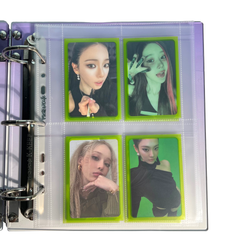 [Soft Glow Series] K-KEEP [A5 Wide] 4 Pocket Slim - 63x93mm Single-Sided 7 Holes Premium Binder Pages,100 Micron Thick (Pack of 10) G-05