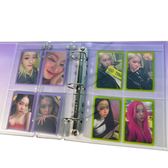 [Soft Glow Series][Double Sided] K-KEEP [A5 Wide] 4 Pocket Slim - 65x93mm 7 Holes Premium Binder Pages,100 Micron Thick (Pack of 10) G-12