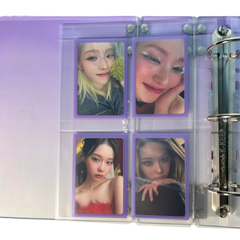 [Soft Glow Series][Double Sided] K-KEEP [A5 Wide] 4 Pocket Slim - 65x93mm 7 Holes Premium Binder Pages,100 Micron Thick (Pack of 10) G-12