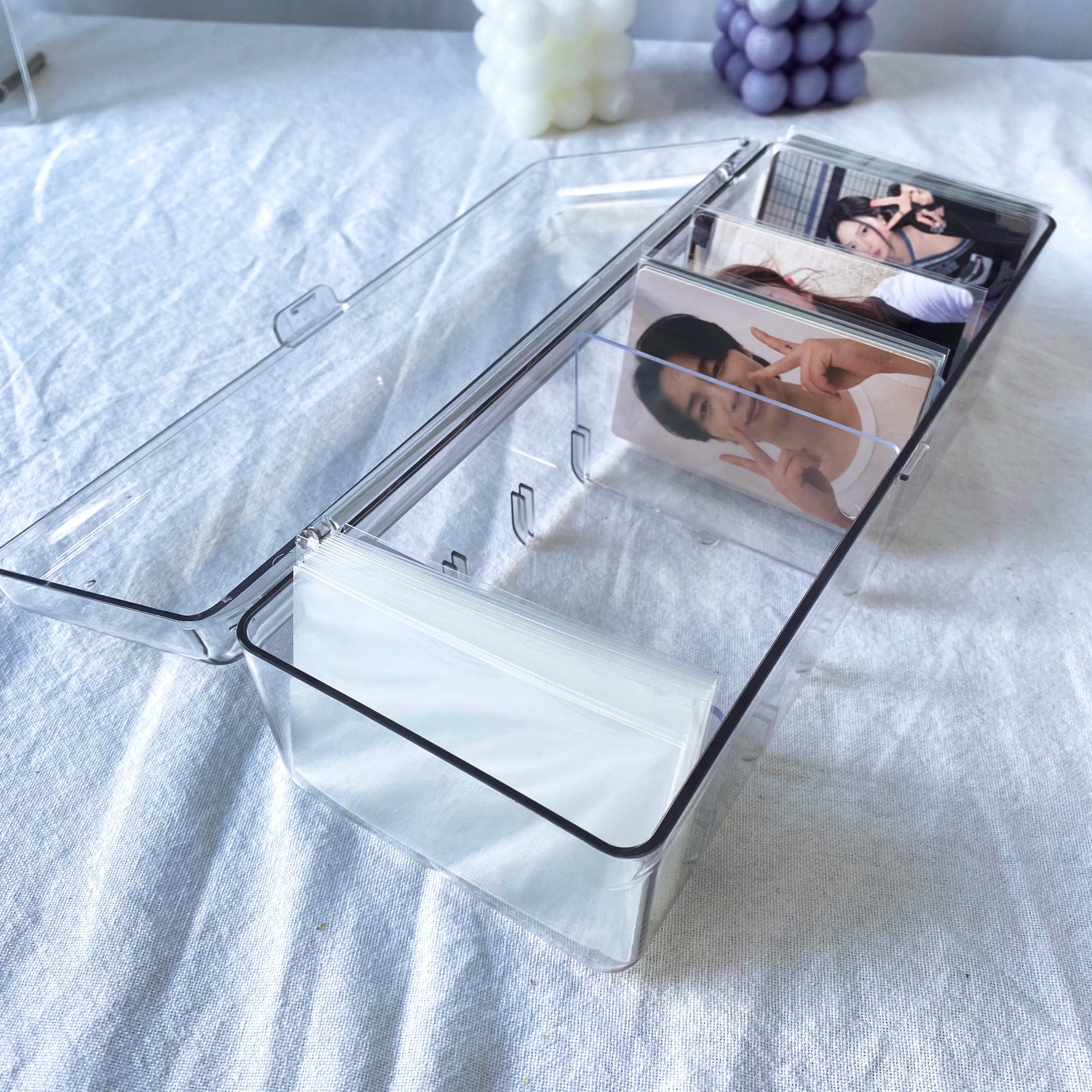 thumbnail image 2 of 1pc Transparent Storage Box Kpop Photocard Box Idol Cards Storage Containers Kpop Album Plastic Stickers Card Organizer Case I.241262981 2 of 14