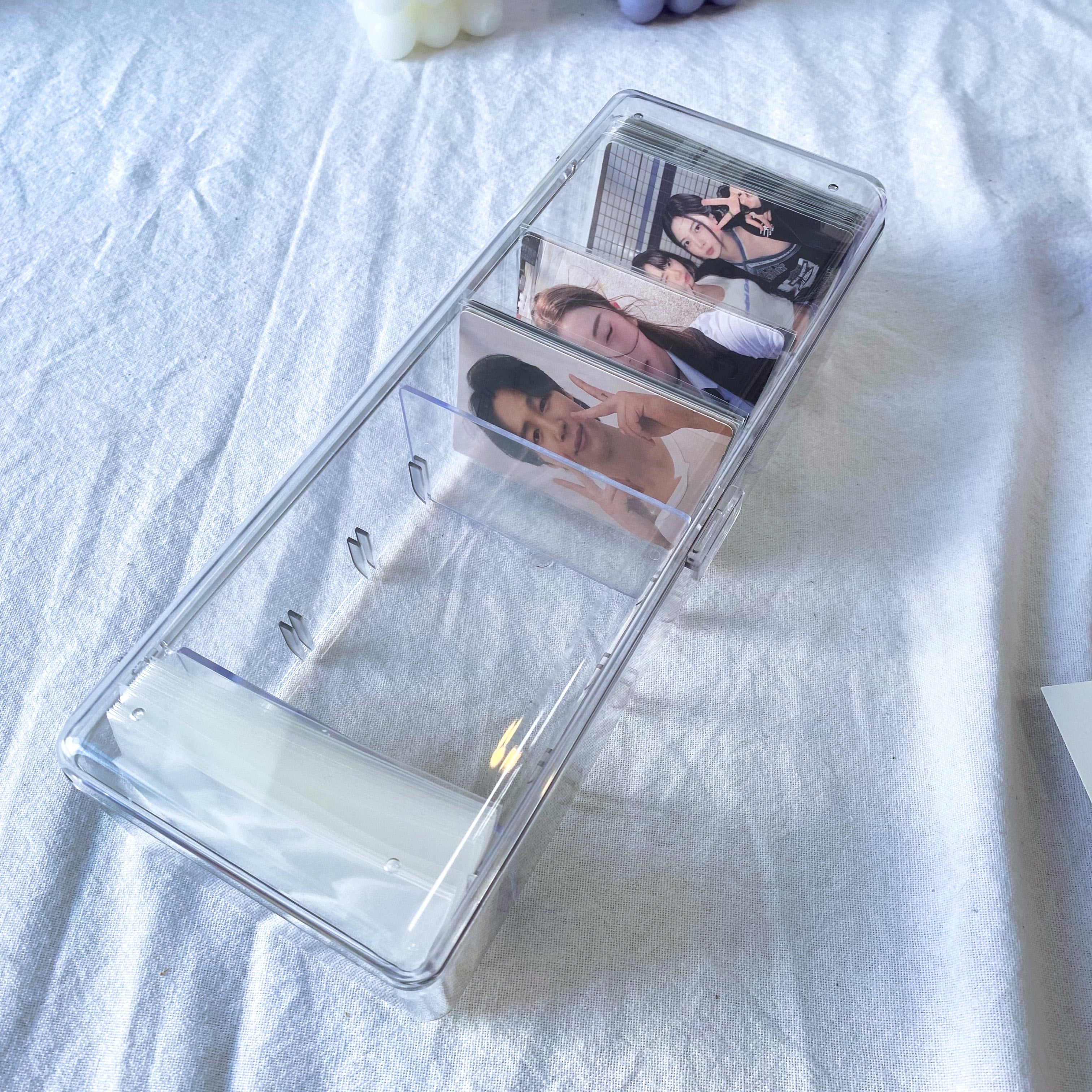7 Sections Matte Clear Photocard and Sleeves Storage Organizer Box