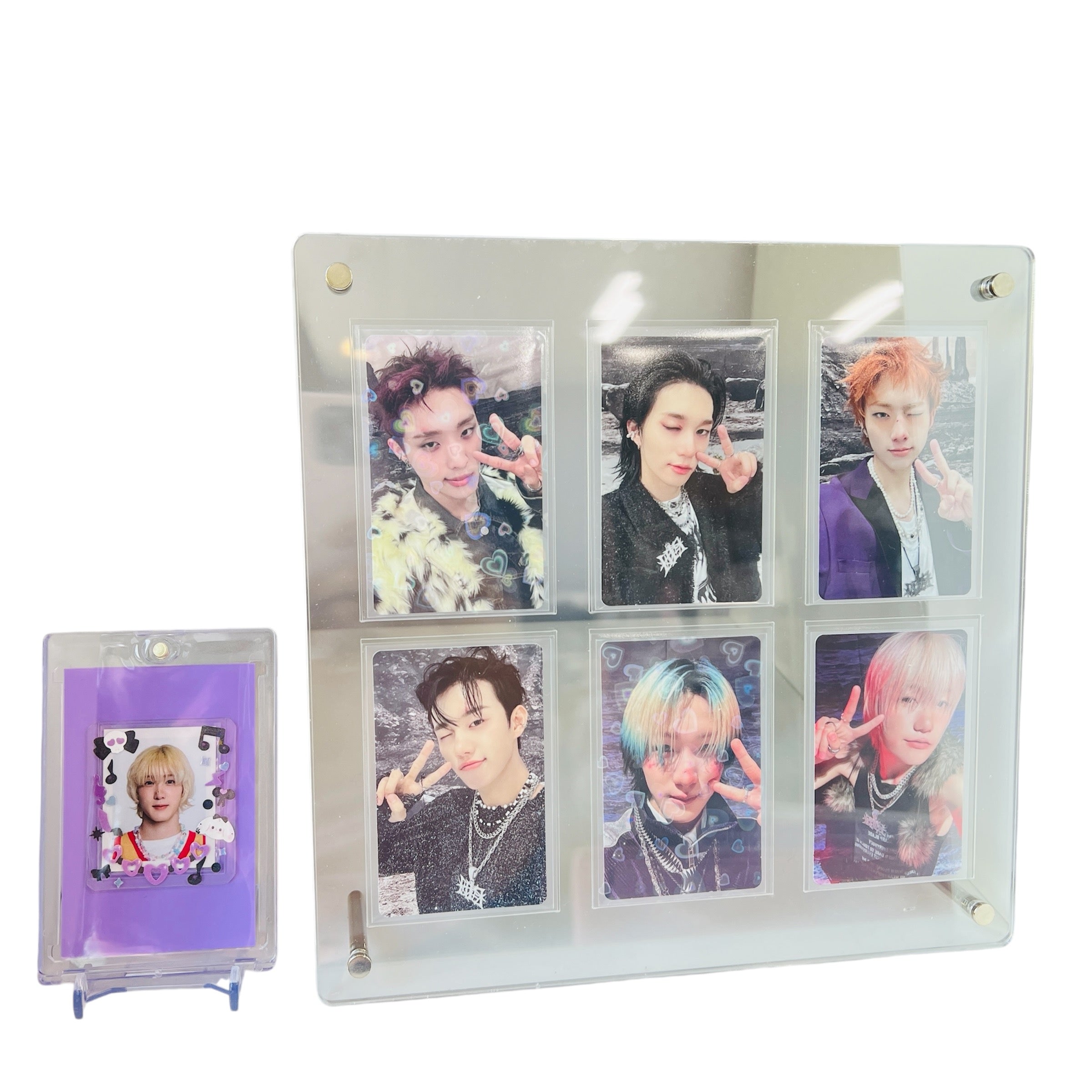 K-KEEP Acrylic Display Frame - [6 Cards Stand with Screws] Slot Size 62x92MM | Can Also be used to display Seventeen FML Signed Postcard Measuring 150x150mm