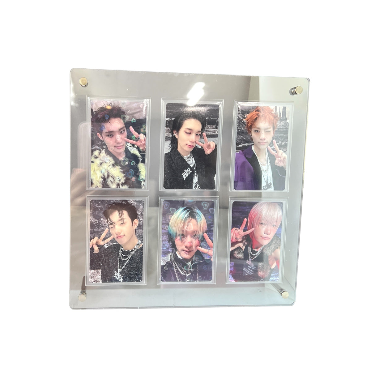 K-KEEP Acrylic Display Frame - [6 Cards Stand with Screws] Slot Size 62x92MM | Can Also be used to display Seventeen FML Signed Postcard Measuring 150x150mm