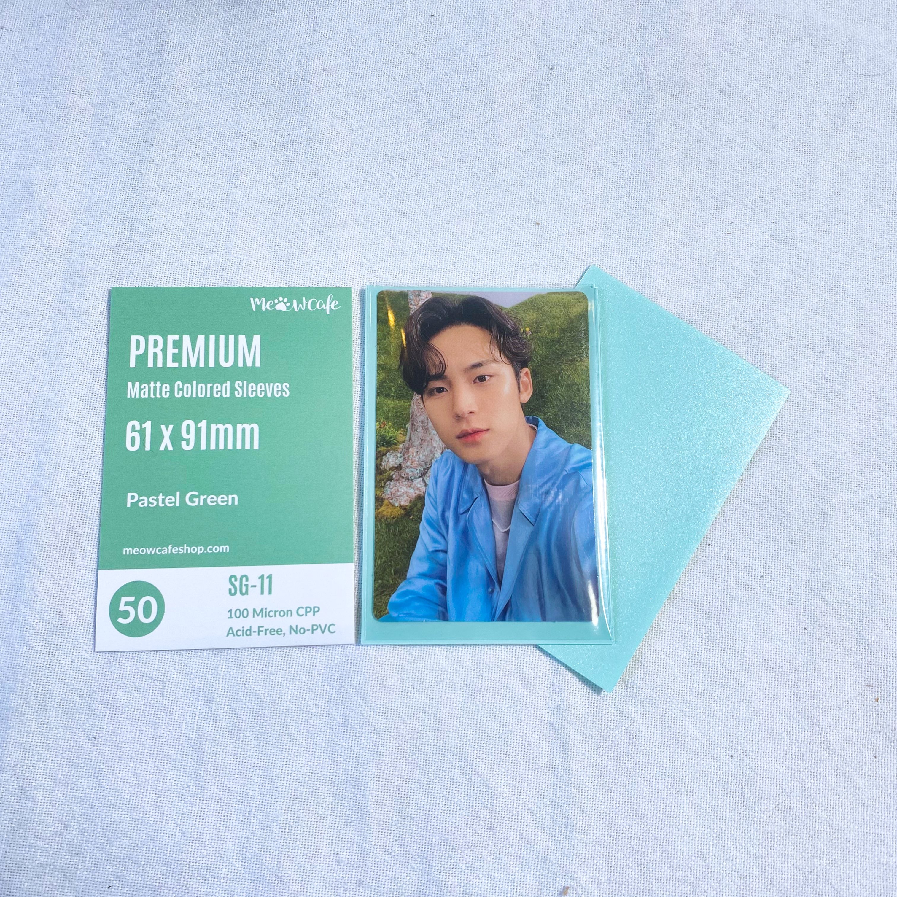 Meowcafe [61x91mm] Premium Colored Matte Sleeves - Pastel Green (SG-11)