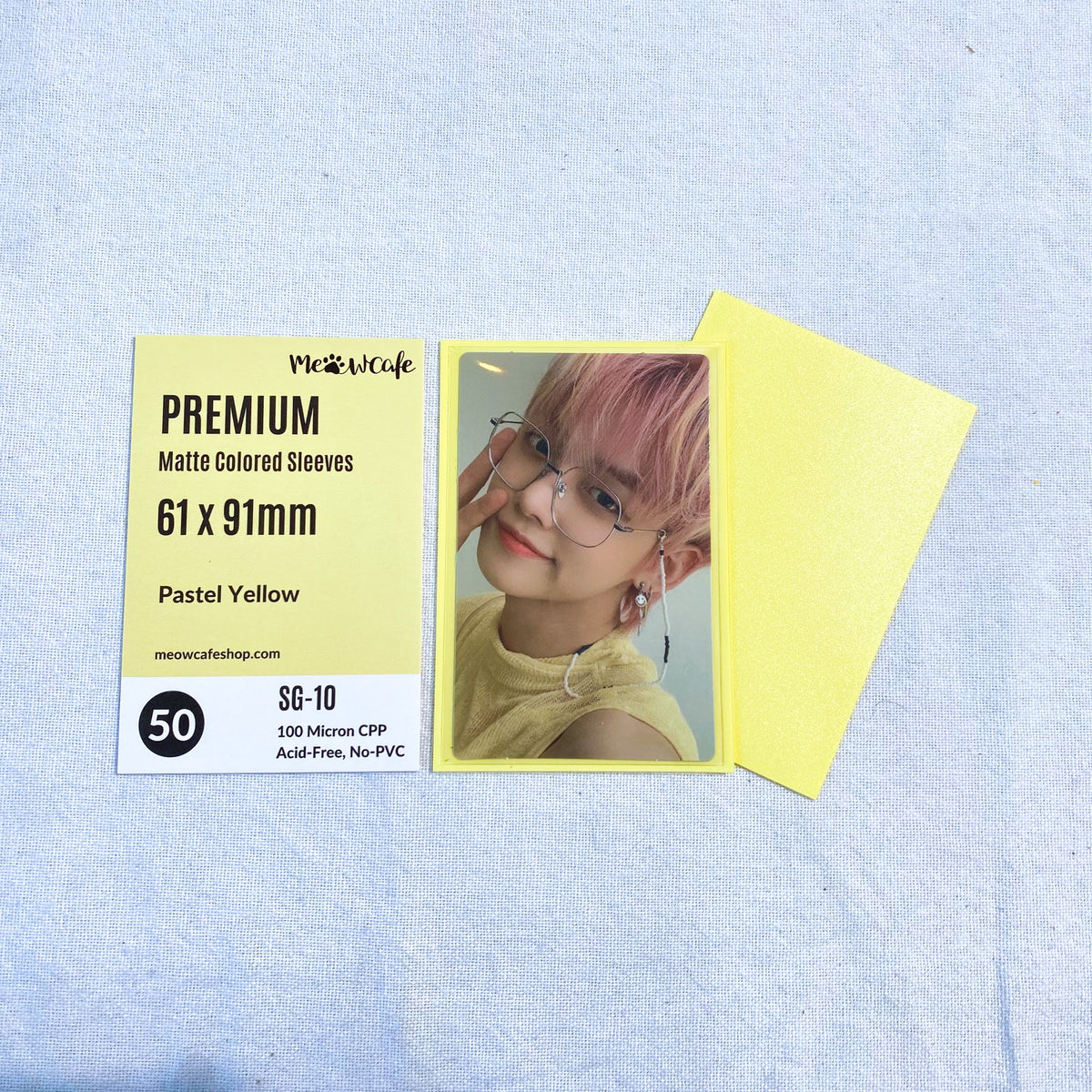 Meowcafe [61x91mm] Premium Colored Matte Sleeves - Pastel Yellow (SG-10)