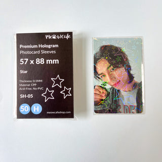 [57x88mm] Meowcafe Premium Holographic CPP Photocard Sleeve - [Hologram Star] (SH-05)