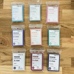 Meowcafe Premium [61x91 mm] Colored Frame Sleeves - Colored Frame Front + Clear Back For Special Visual Representation - 9 TWICE Colors Set of 450 Sleeves