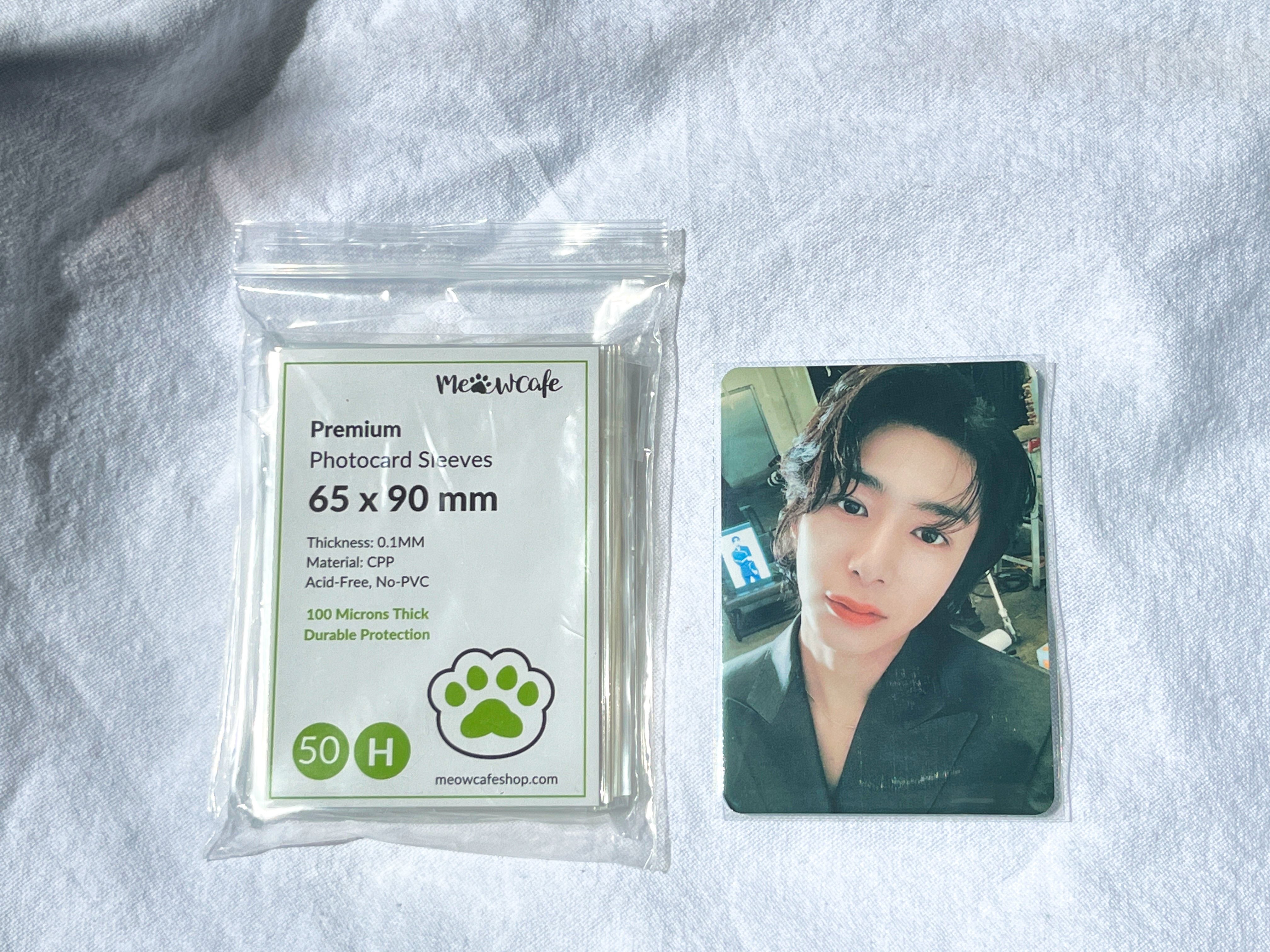 [65x90MM] Meowcafe Premium CPP Card Sleeve for Kpop Photocards | Perfect Fit Monsta X Photocard
