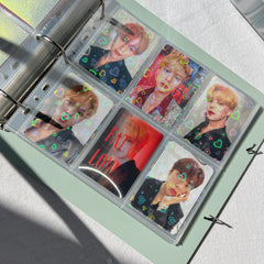 [66x91 mm] Meowcafe Premium Holographic CPP Photocard Sleeve - [Hologram Heart Y2K] (SH-08)