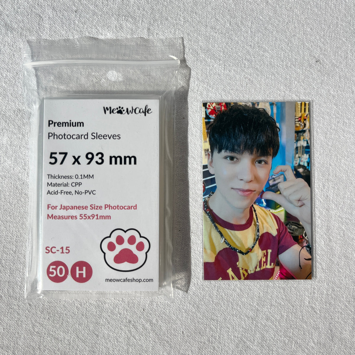 [57x93MM]  Meowcafe Premium CPP Card Sleeve for 55x91mm Seventeen Japan Lucky Draw