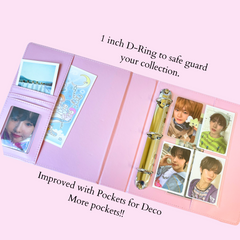 K-KEEP [A5 Wide] Binder [Pastel Series]  [1 inch]  PU Leather Binder- Deco Friendly Beginner Binder Now Comes with Inner Window Pocket