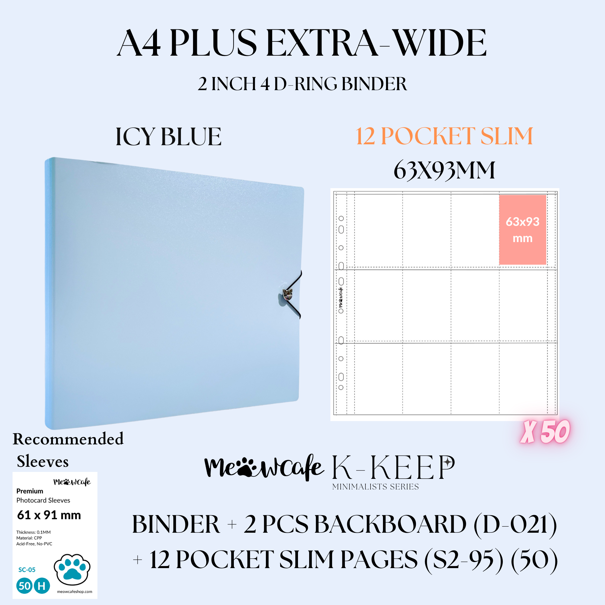 [Limited Stock] K-KEEP [A4 Plus Extra Wide] Binder - [2 Inch] - [Minimalist Series] - OT13 Binder Specially Designed for OT13  (Seventeen) or OT5 Collectors | Kpop Photocard Binder