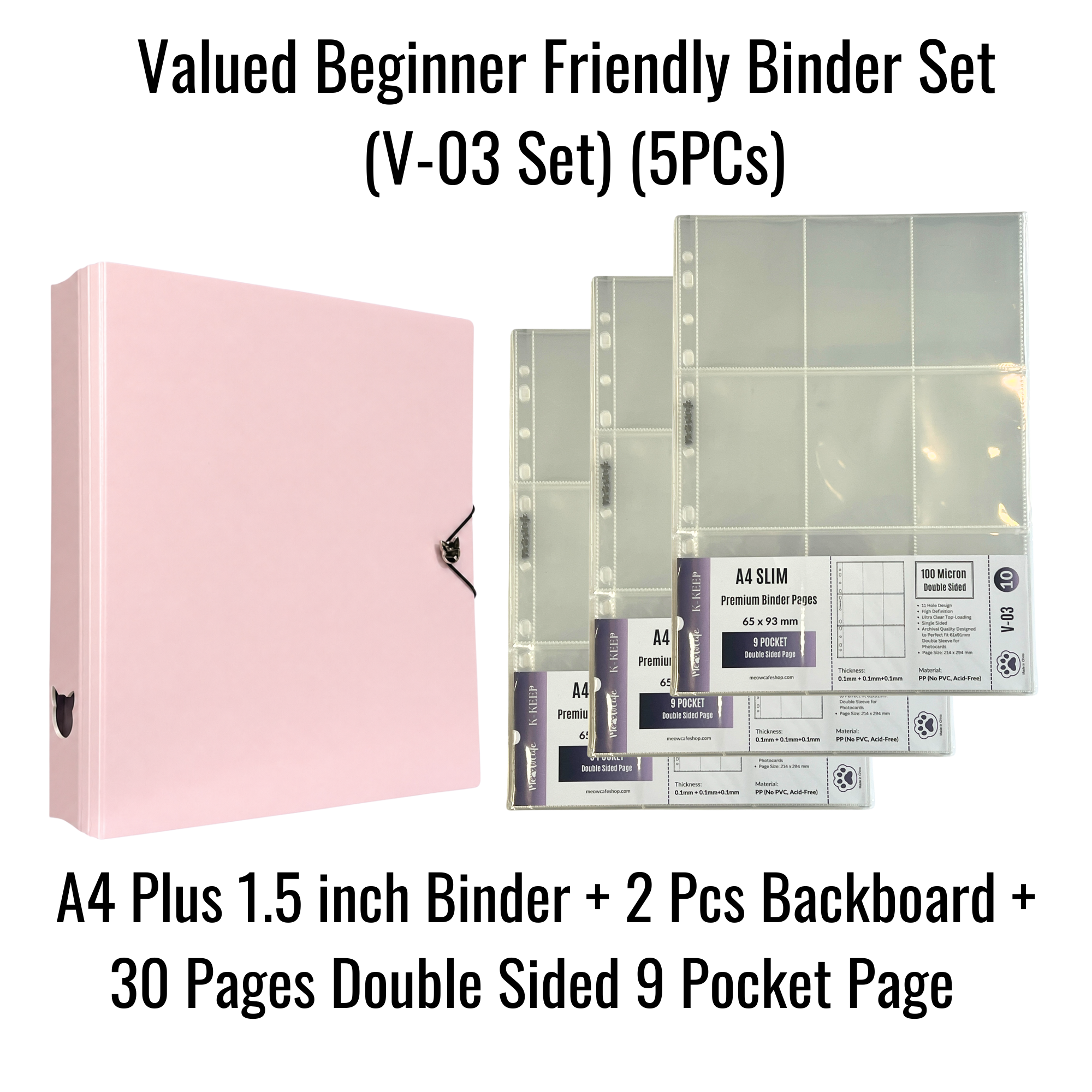 K-KEEP [A4 PLUS]  Binder - [1.5 inch]- [Compact Version] - Minimalist Comprehensive Binder with Elegant Slim Look
