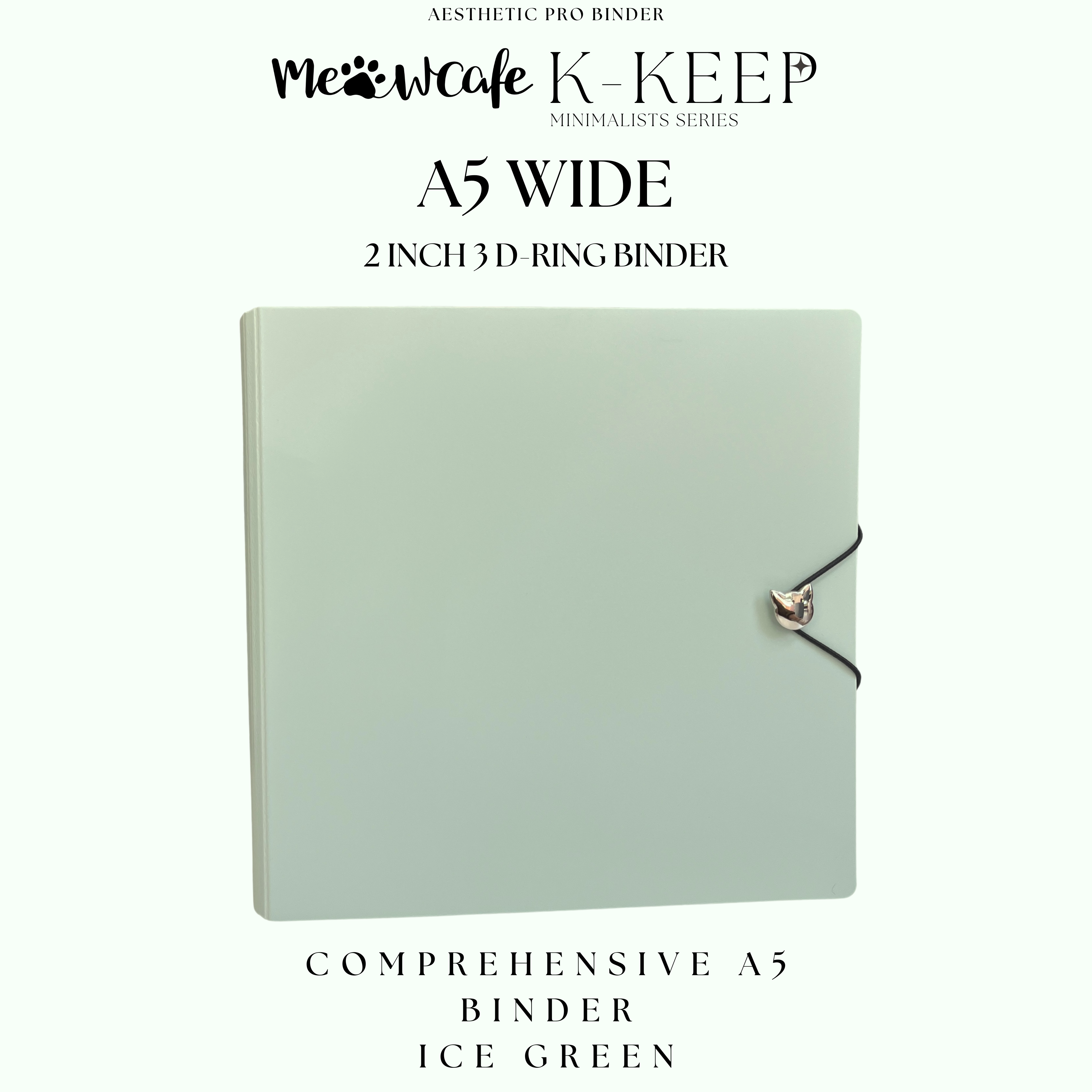 K-KEEP [A5 Wide]  - [2 inch] - [Minimalist Series]  - The Most Comprehensive and Largest A5 Binder Specially Designed for Kpop Collector - Ice Green