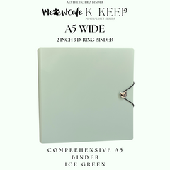 K-KEEP [A5 Wide]  - [2 inch] - [Minimalist Series]  - The Most Comprehensive and Largest A5 Binder Specially Designed for Kpop Collector - Ice Green