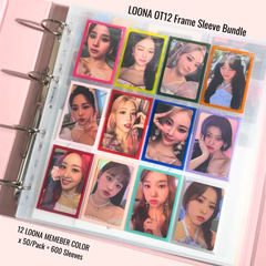 [PRE ORDER] [Ship on Sept 30th] Meowcafe Premium [61x91 mm] Colored Frame Sleeves - Colored Frame Front + Clear Back For Special Visual Representation - 12 Loona Colors Set of 600 Sleeves