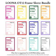 [PRE ORDER] [Ship on Sept 15th] Meowcafe Premium [61x91 mm] Colored Frame Sleeves - Colored Frame Front + Clear Back For Special Visual Representation - 12 Loona Colors Set of 600 Sleeves