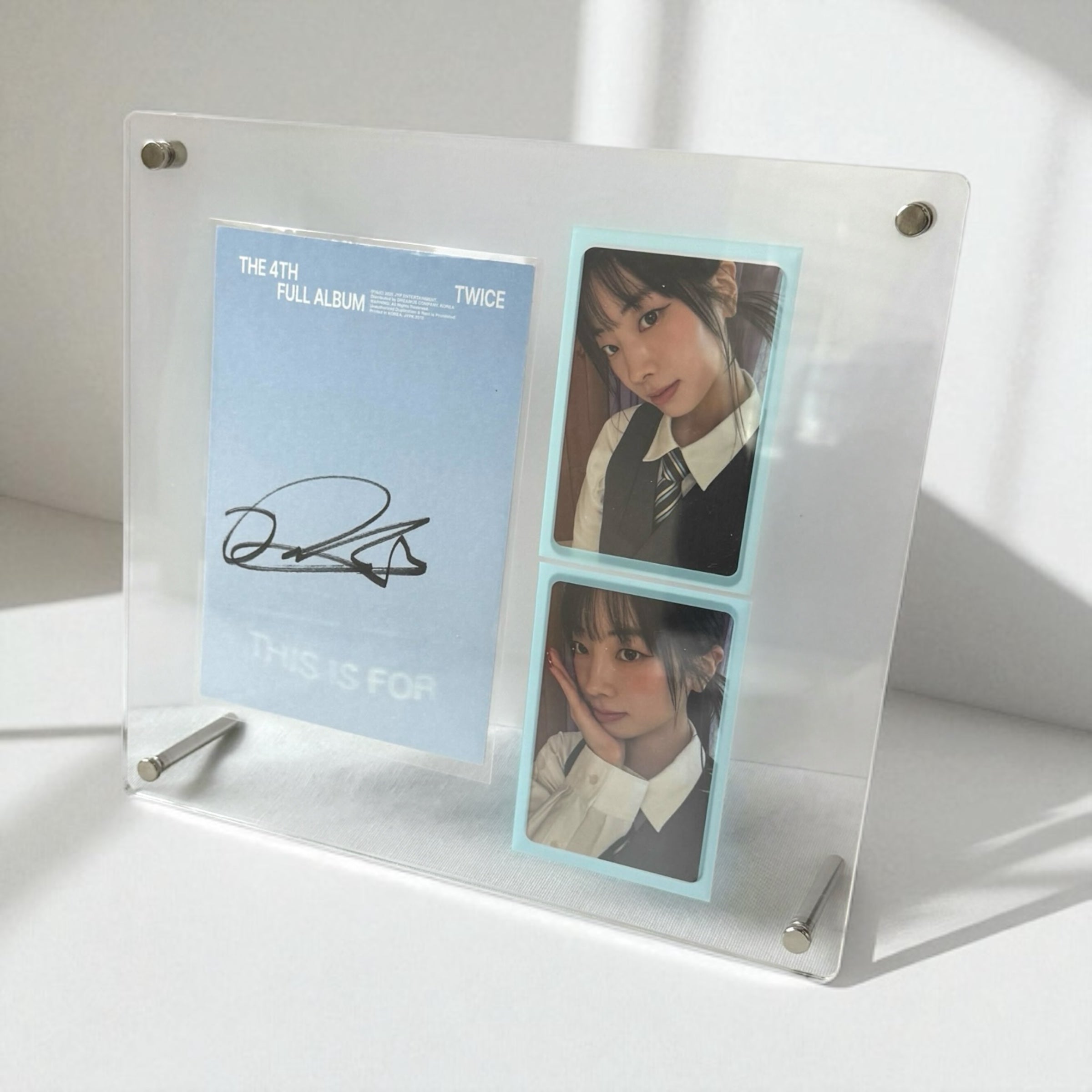 K-KEEP Acrylic Display Frame - [OT5 - 5 Cards Frame Stand with Screws] Slot Size 62x92MM Also Fits Ateez Golden Hour Part 3 signed postcard