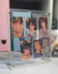 K-KEEP Acrylic Display Frame - [OT5 - 5 Cards Frame Stand with Screws] Slot Size 62x92MM Also Fits Ateez Golden Hour Part 3 signed postcard