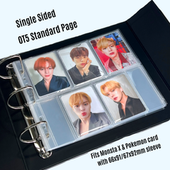 K-KEEP [A5 Extra-Wide] - 5 Pocket Standard 69x93mm - [For Perfect Fit 66x91mm Sleeve] Single Sided Premium Binder Pages Perfect Fit Teleca Card, Pokemon (25 Pages) - S2-37