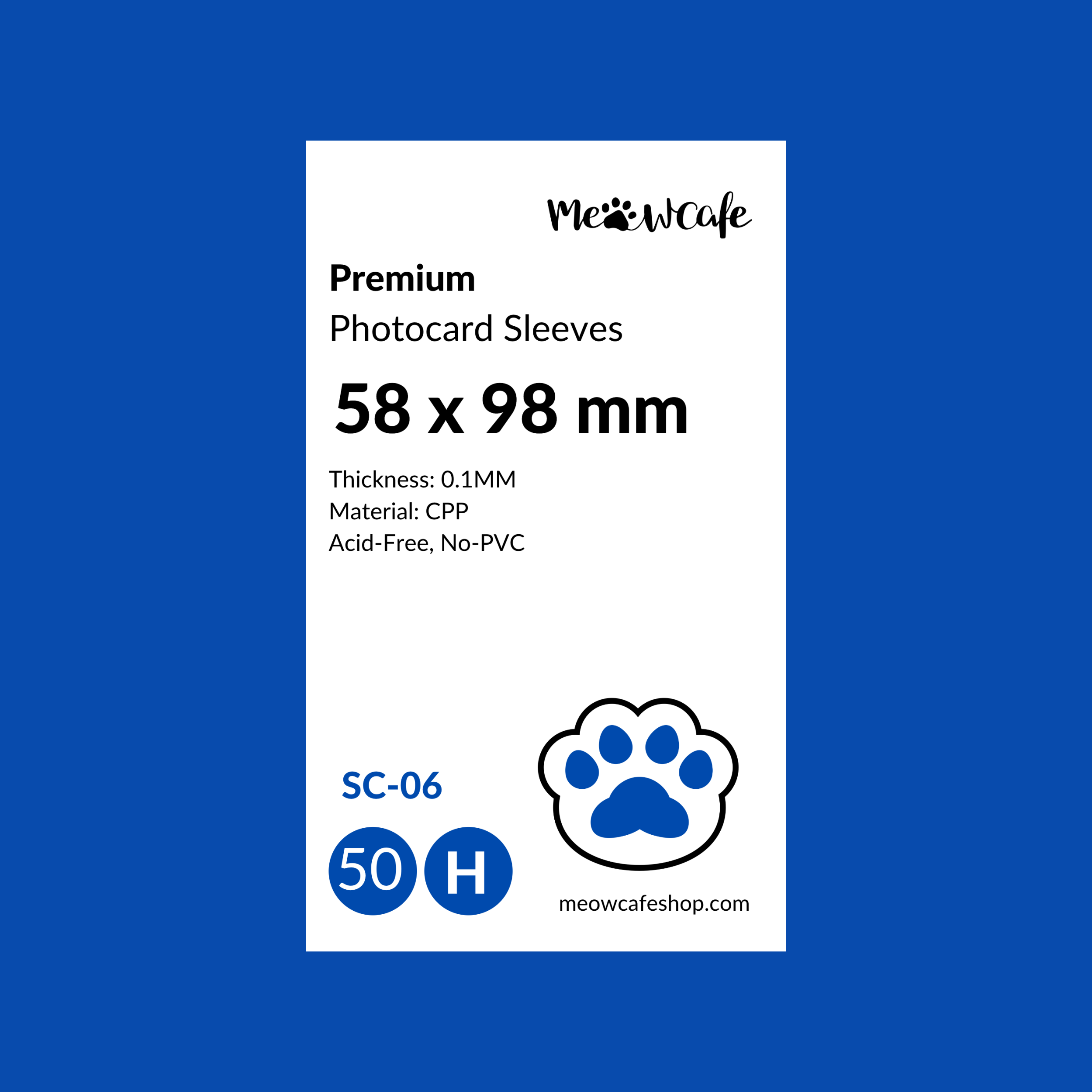 [58x98MM]  Meowcafe Premium CPP Card Sleeve for Japanese Size Photocard