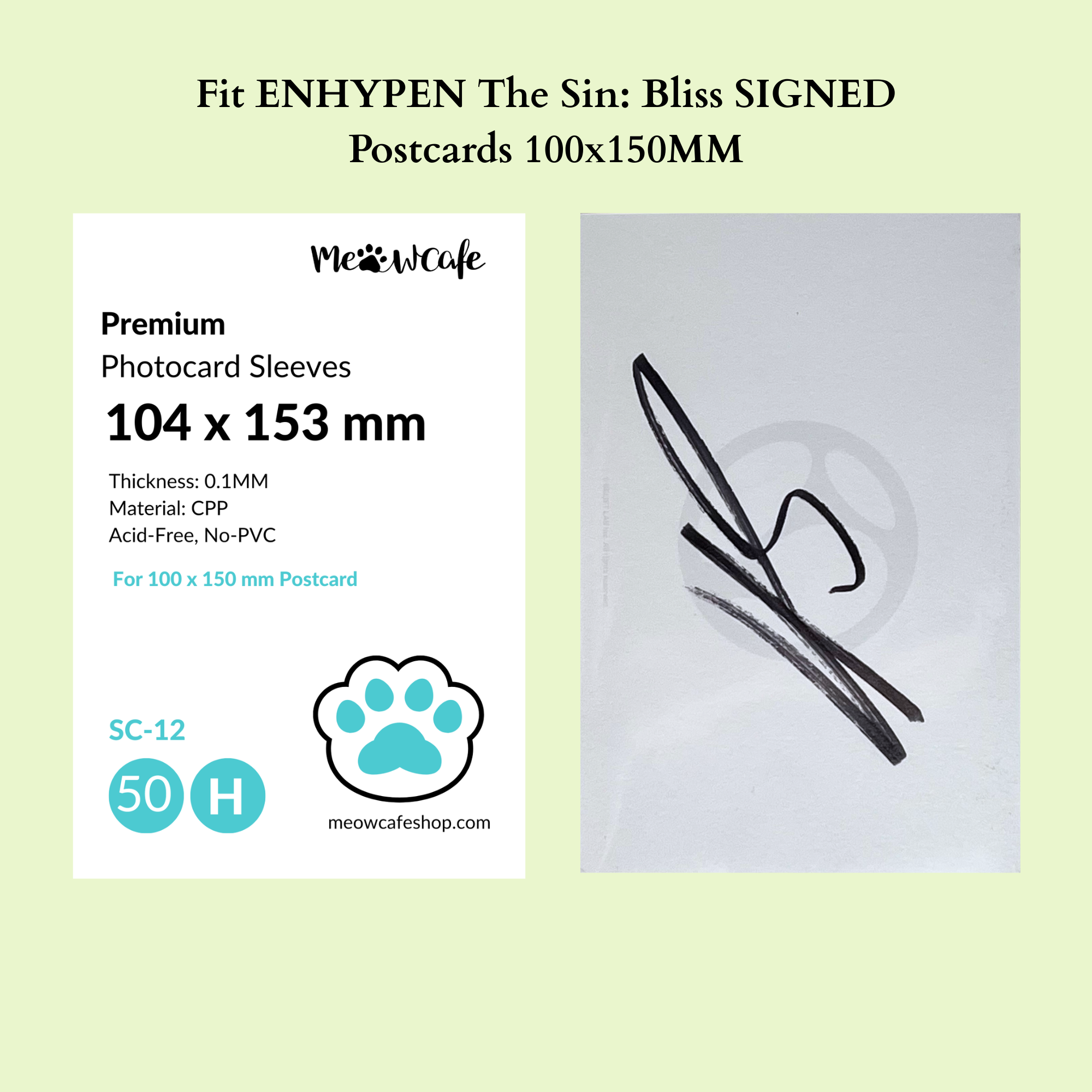 [104x153MM] Meowcafe Premium CPP Card Sleeve For 100x148MM (4x6 inch)Postcard Fit Stray Kids This and That Signed Postcard