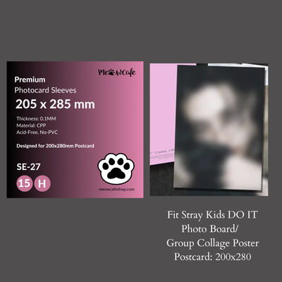 [205x285MM]  Meowcafe Premium CPP Card Sleeve for 200x280mm Card, Stary Kids DO IT IT Version Photocard (15 sleeves) SE-27