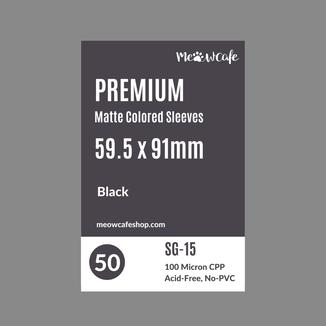 Meowcafe [59.5x91mm] Premium Colored Matte Sleeves - Black (SG-15)