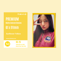 Meowcafe [61x91 mm] Premium Colored Matte Sleeves - Sunflower Yellow (SG-25)