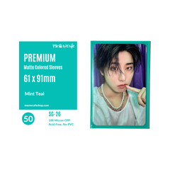 Meowcafe [61x91 mm] Premium Colored Matte Sleeves - Mint Teal (SG-26)