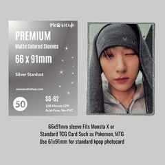 [For TCG Cards]Meowcafe [66x91 mm] Premium Colored Matte Sleeves Series - Silver Stardust (SG-62)
