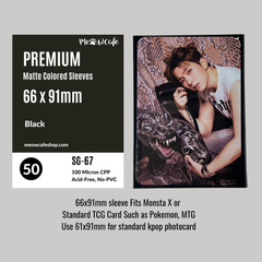 [For TCG Card] Meowcafe [66x91 mm] Premium Colored Matte Sleeves - Black (SG-67)